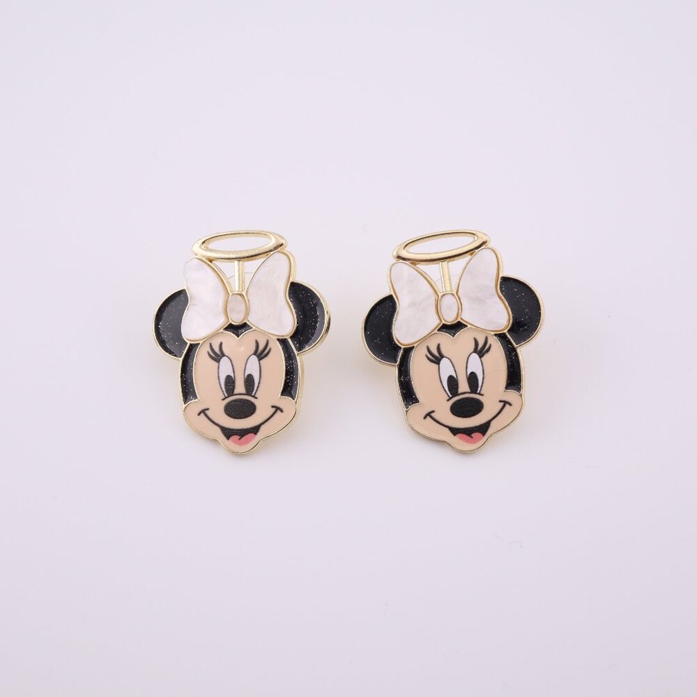 Women's Disney x Baublebar Minnie Mouse Angel with Halo Stud‎ Gold Earrings